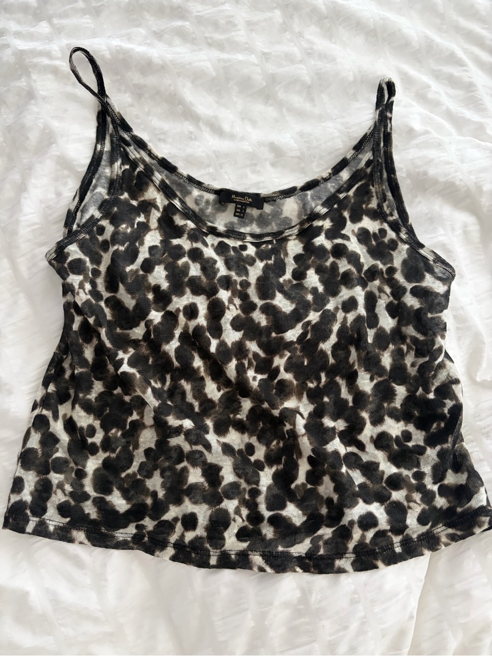 massimo dutti patterned sheer tank